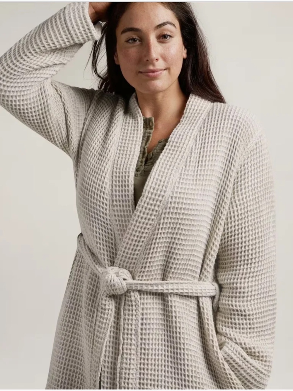 Parachute Waffle Robe - Natural Cream size L - Picture 2 of 6